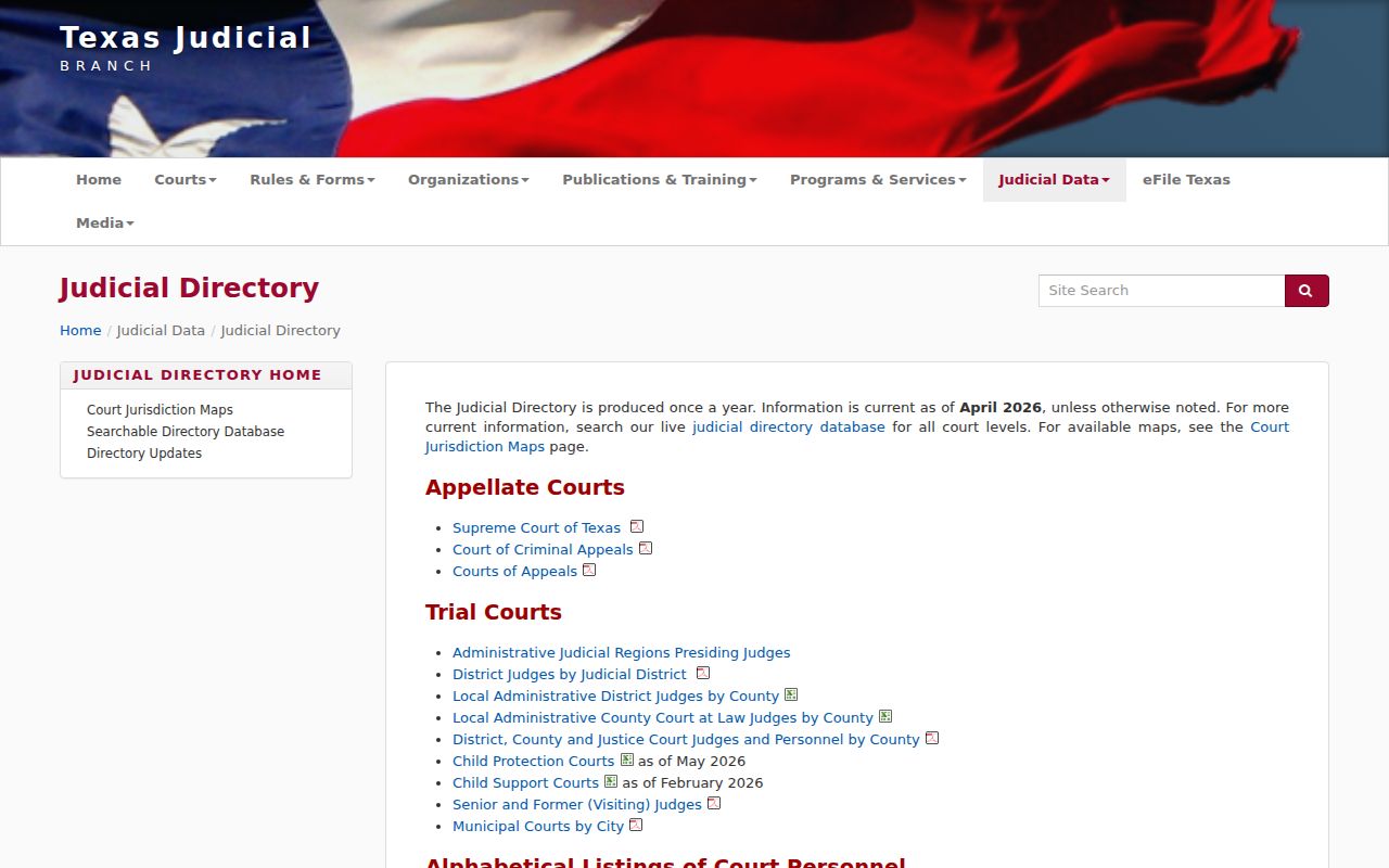 Texas Judicial Directory court search for Happy warrant contact research